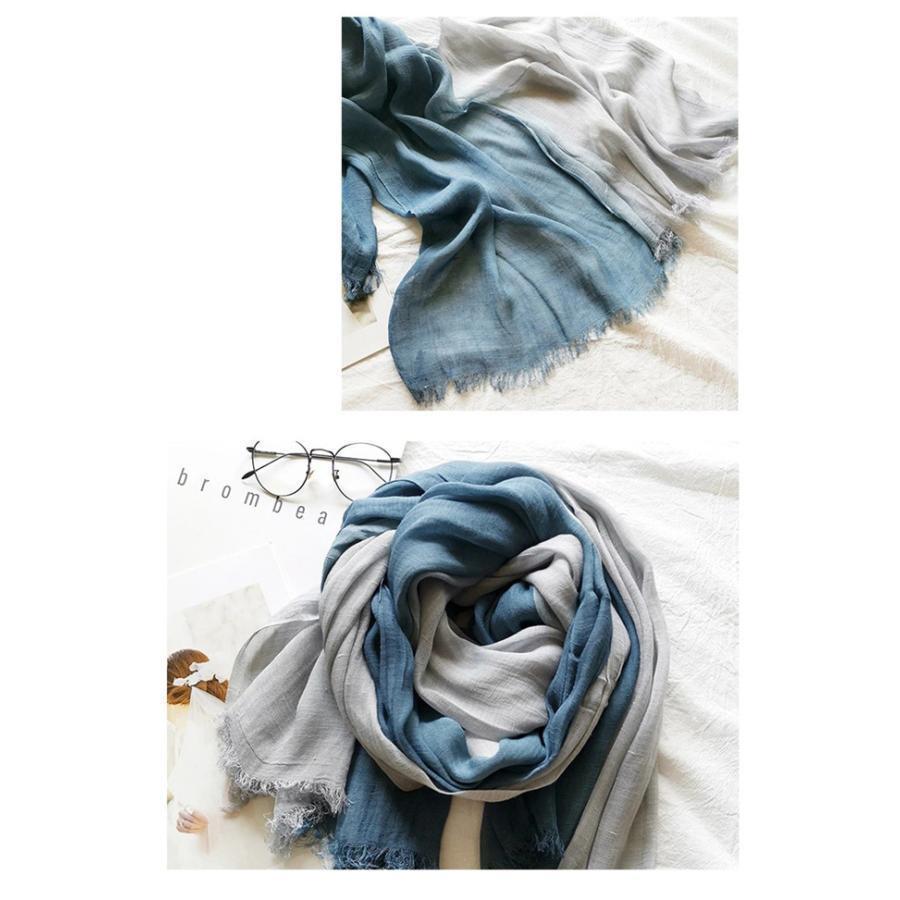 Dania Ombre Ocean Blue Cotton Linen Stole
