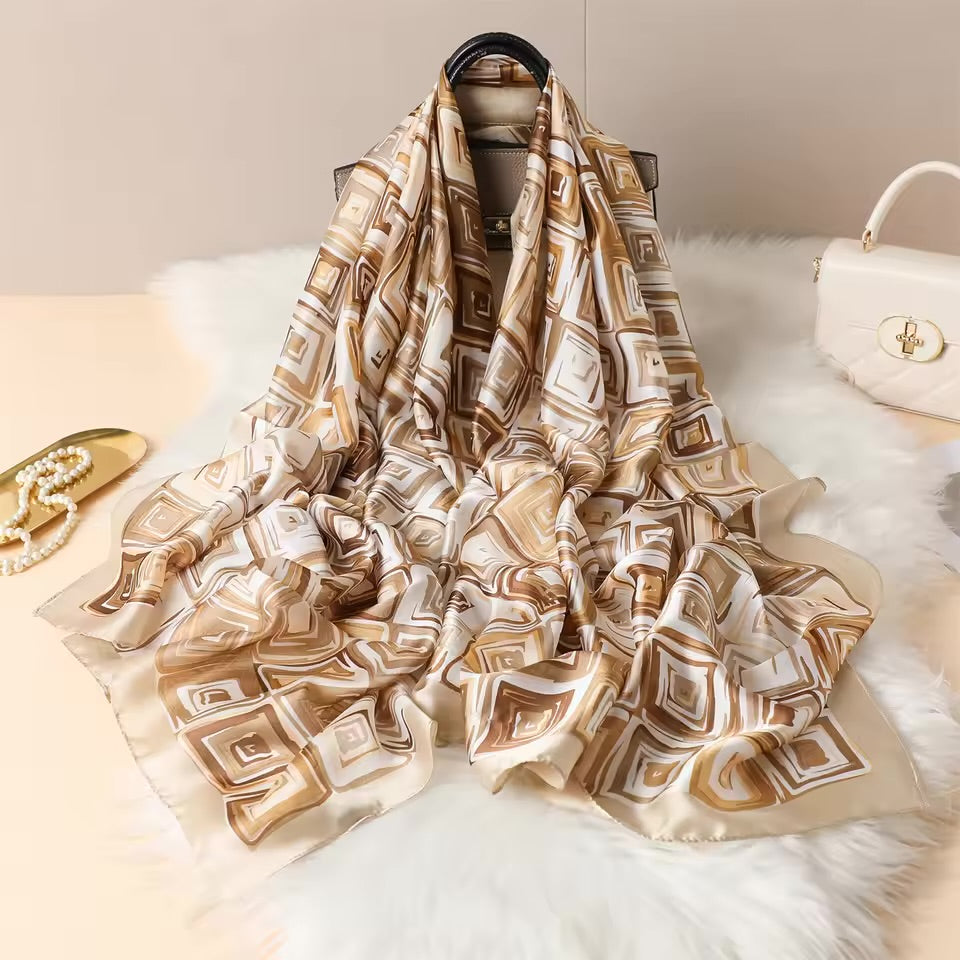 Pattern Grid Silk Stole