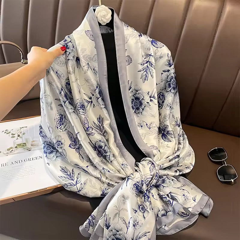 Mist Steel Silk Stole
