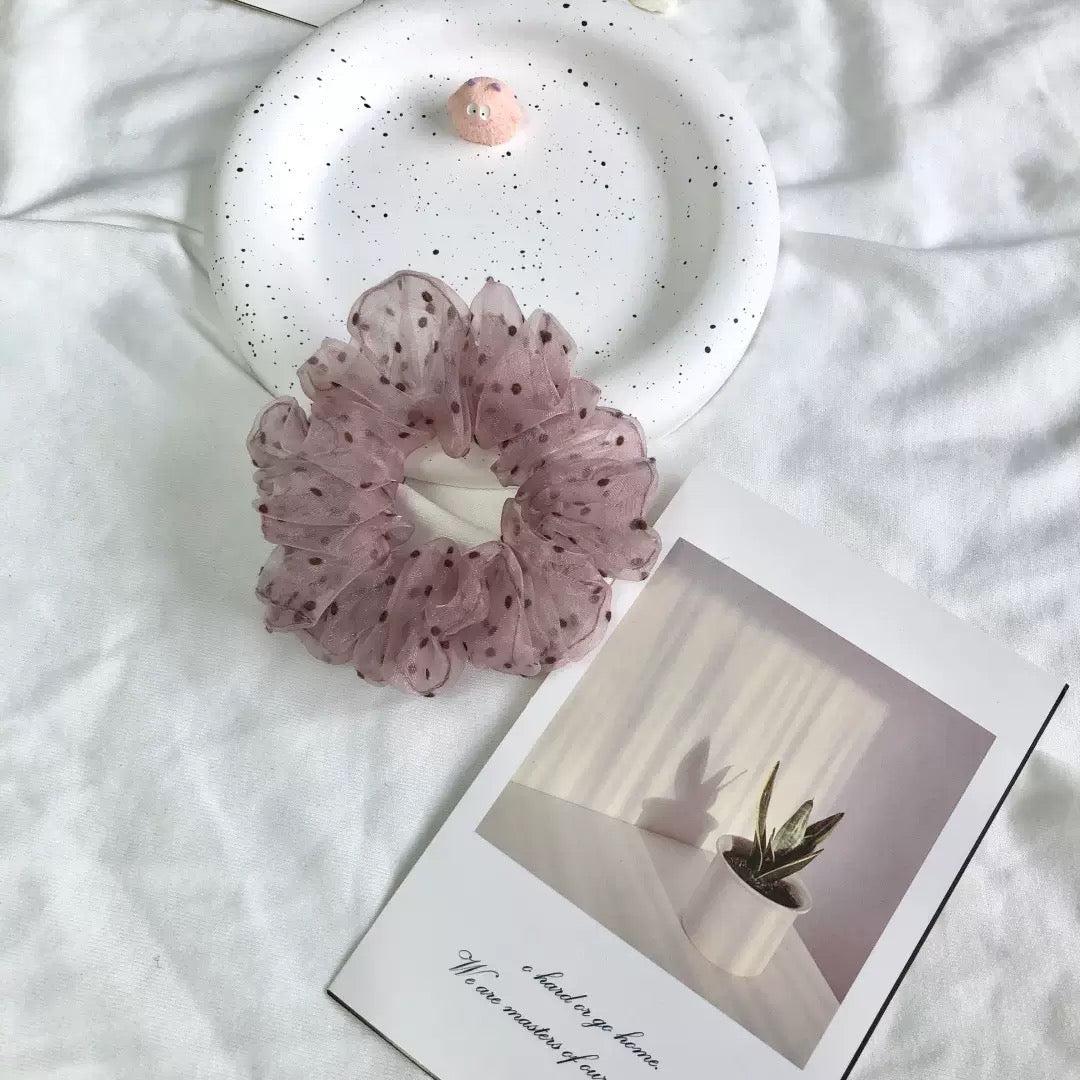 Whisper Dot Mesh Scrunchie