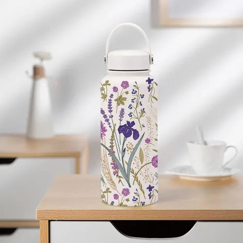 Lila Stainless Steel Bottle with Thermos Lid (1000ml)