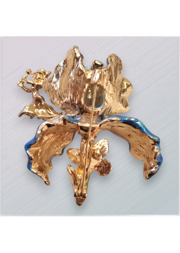 Orchavine Blue Enamel Brooch