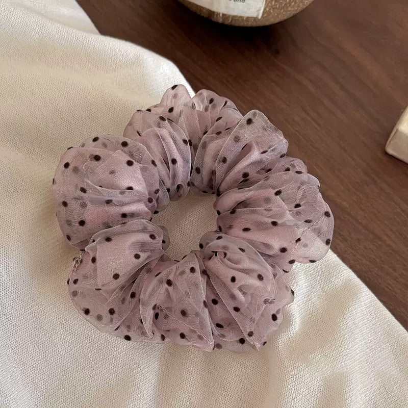 Whisper Dot Mesh Scrunchie