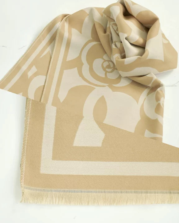 Neutral Scroll Shawl