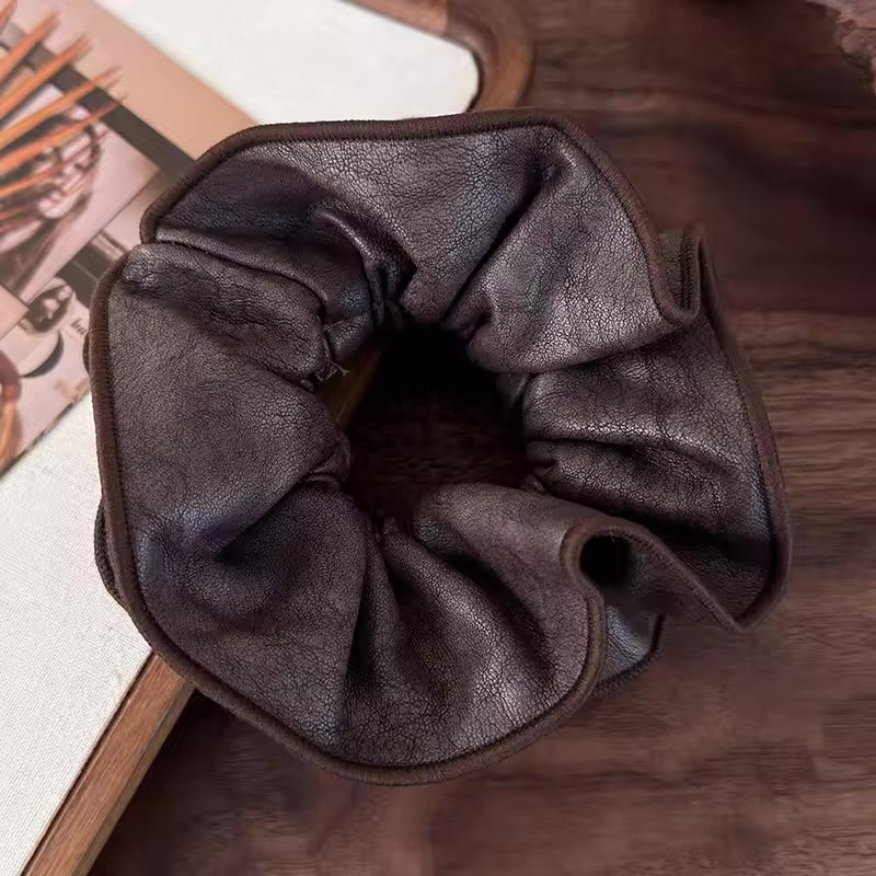 Fleura Leather Scrunchie