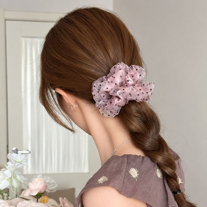Whisper Dot Mesh Scrunchie