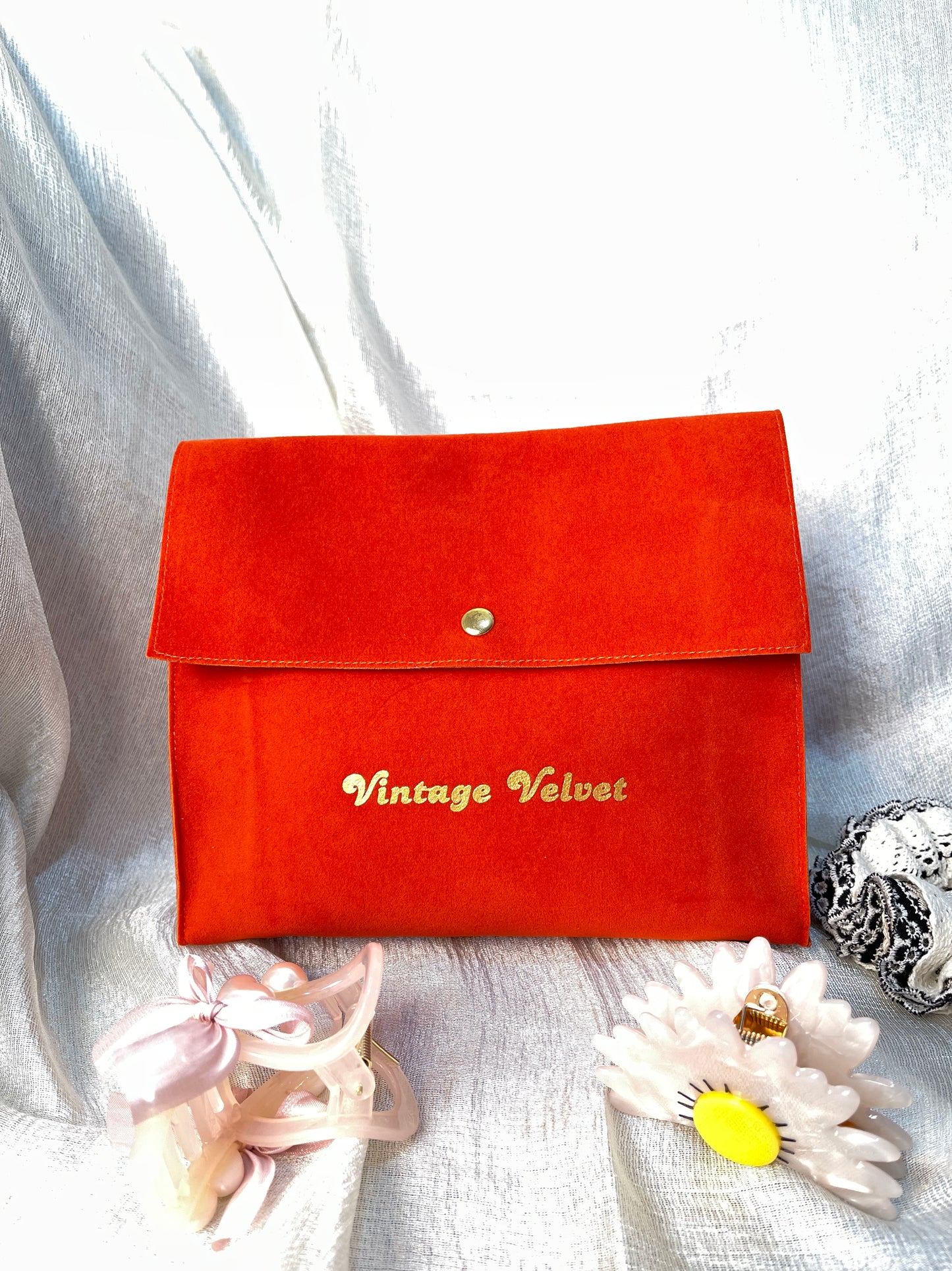 Vintage Velvet Suede Gift Pouch (Rust)