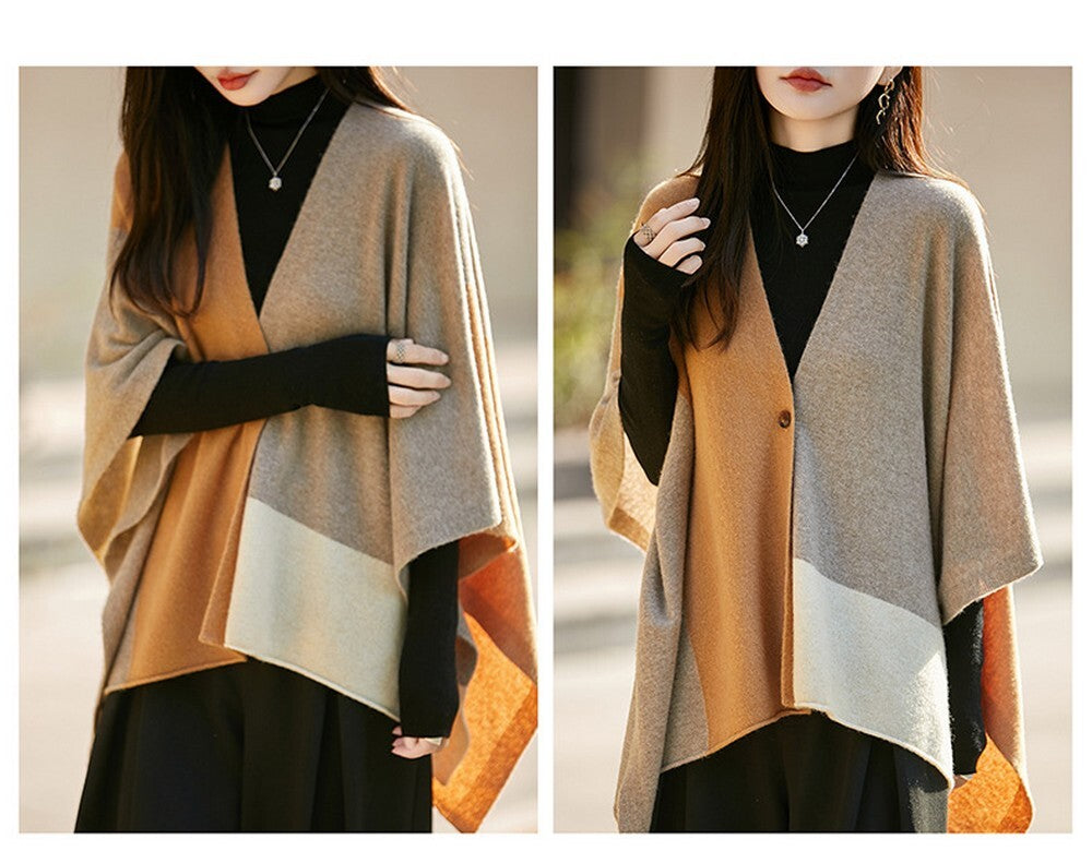 Almond Stroll Pure Wool Poncho