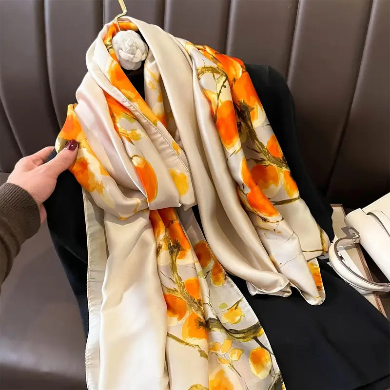 Coral Carnation Silk Stole