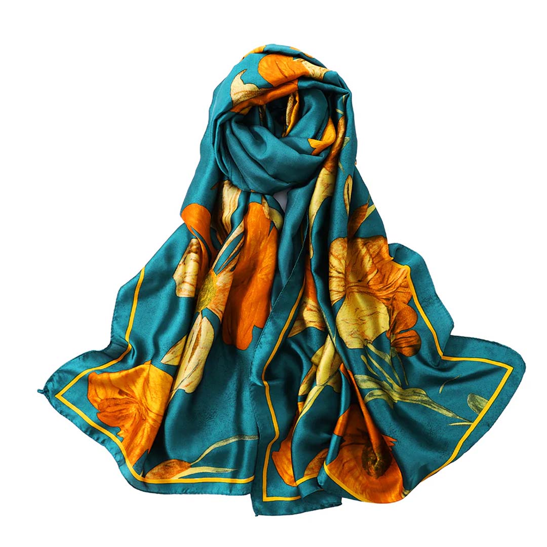 Autumn Azure Silk Stole