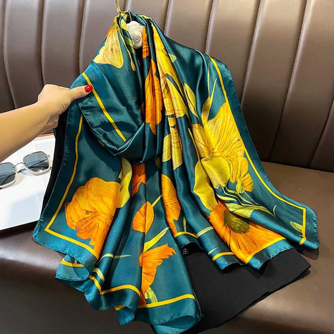 Autumn Azure Silk Stole