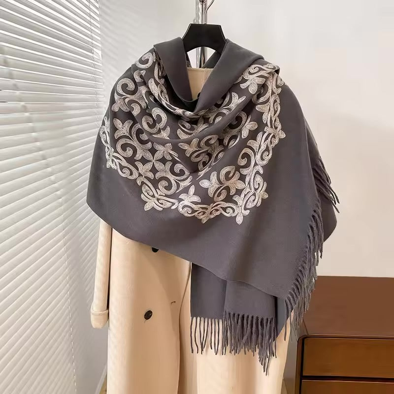 Palatine Graphite Rich Pashmina Shawl