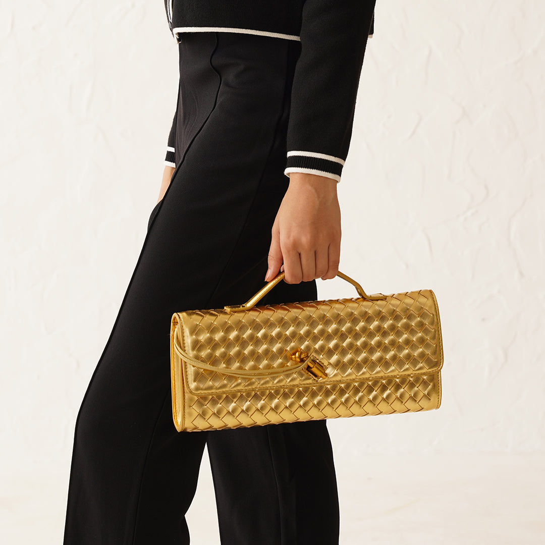 Andrea Vegan Leather Bag (Gold)