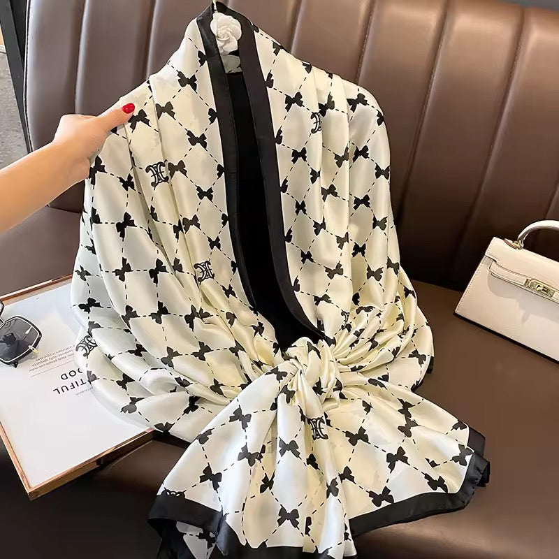 Boxed Bows Silk Scarf