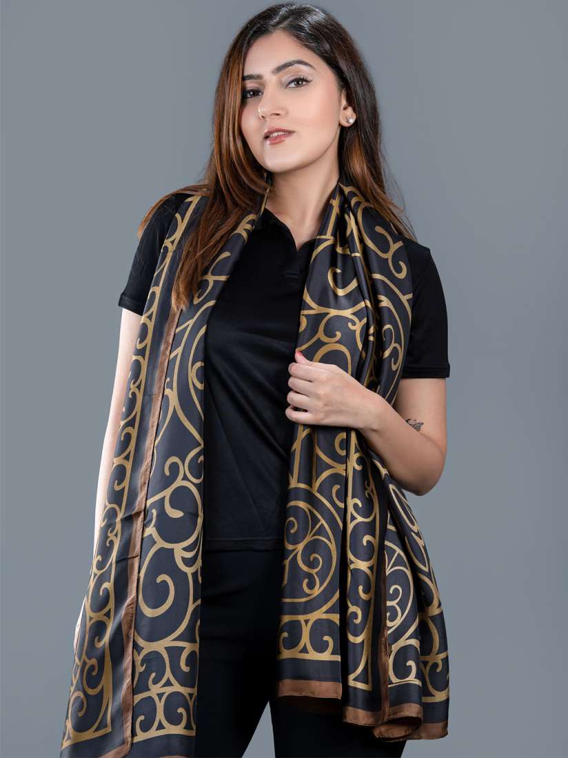 Golden Grace Silk Scarf