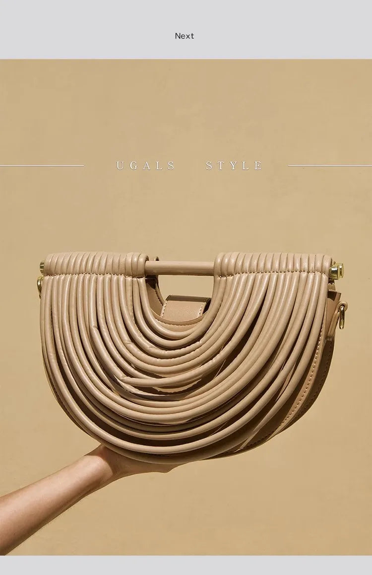 Sculpt Loop Vegan Leather Handbag (Khakhi)