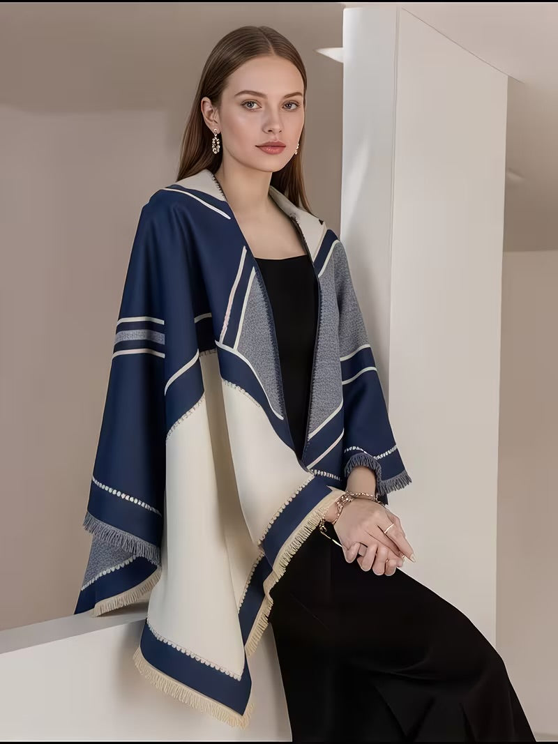 Marina Stripe Poncho