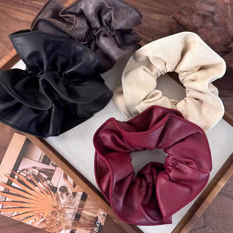 Fleura Leather Scrunchie