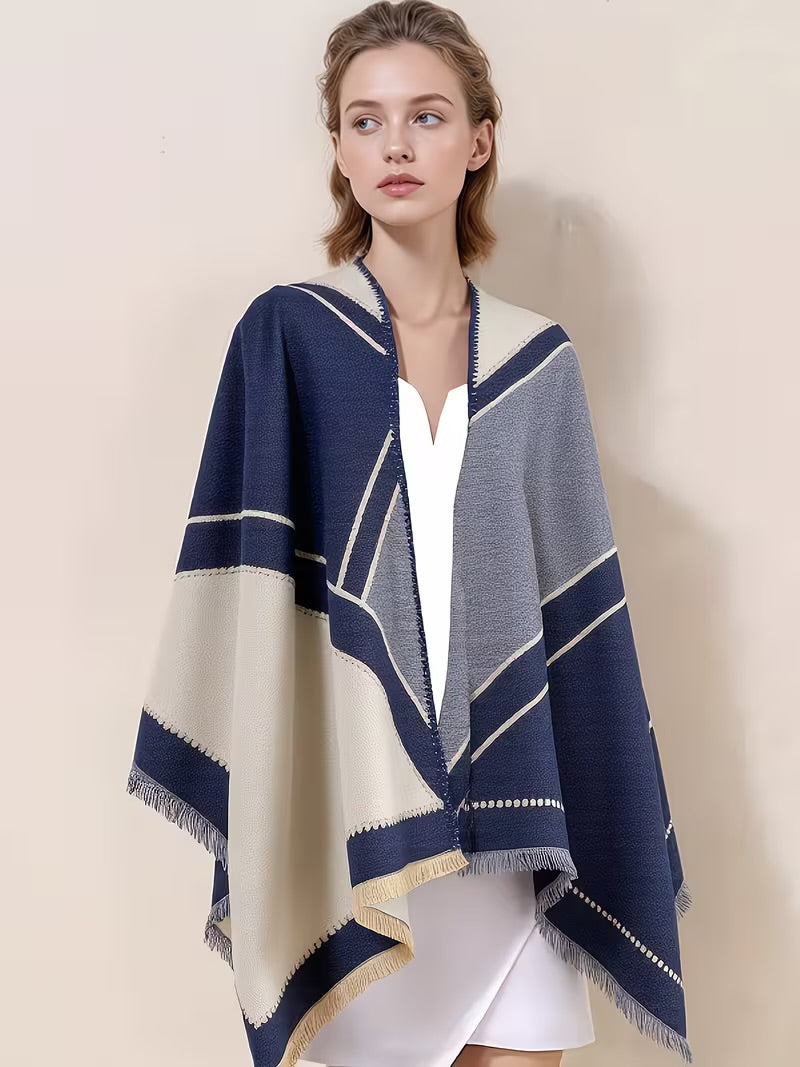 Marina Stripe Poncho