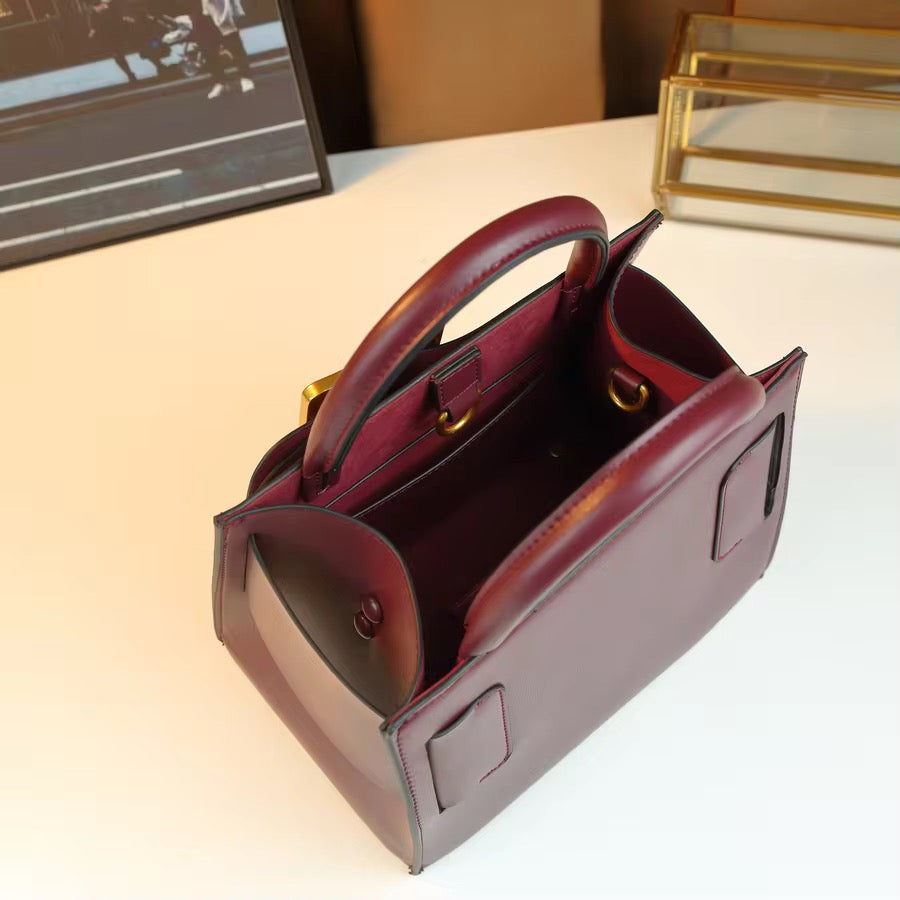 Mirelle Vegan Leather Handbag (Wine)