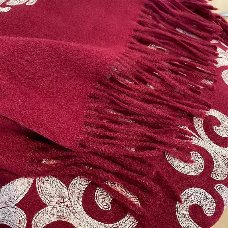 Palatine Crimson Rich Pashmina Shawl