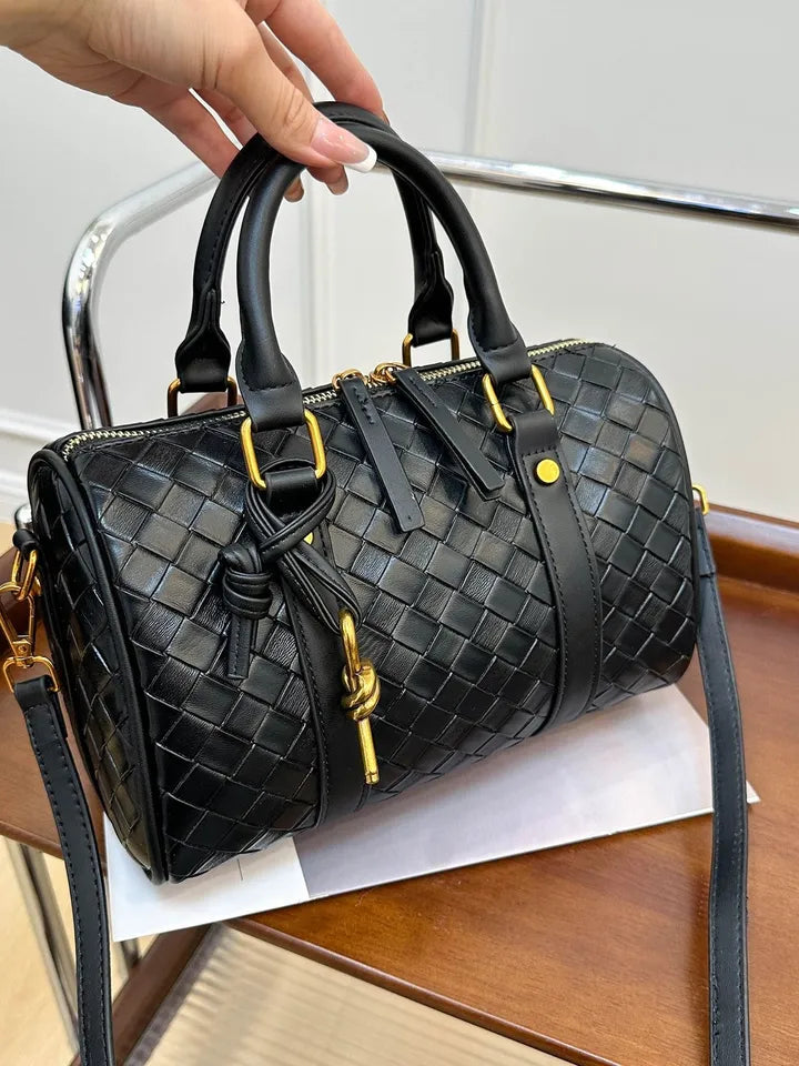 Neriah Vegan Leather Satchel Bag (Black)