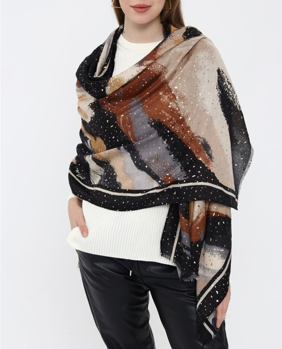Inky Infinity Cotton Stole