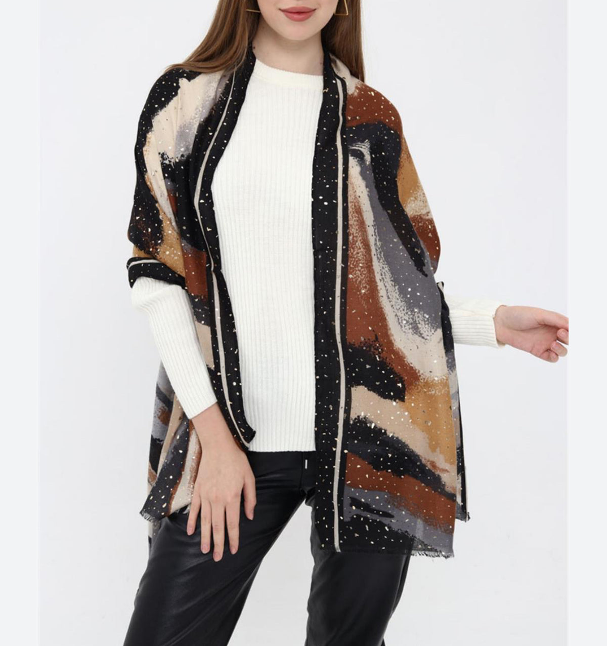 Inky Infinity Cotton Stole