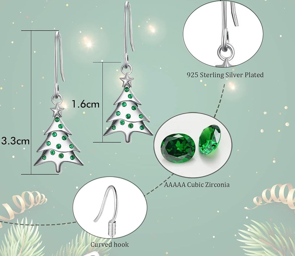 Vetra Christmas Tree Zirconia Earrings