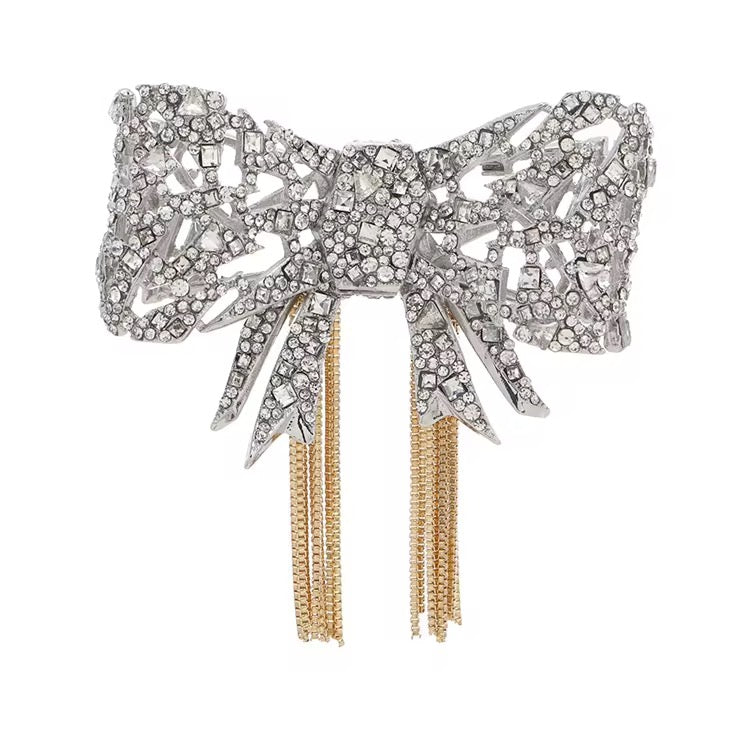 Crystal Bow Brooch