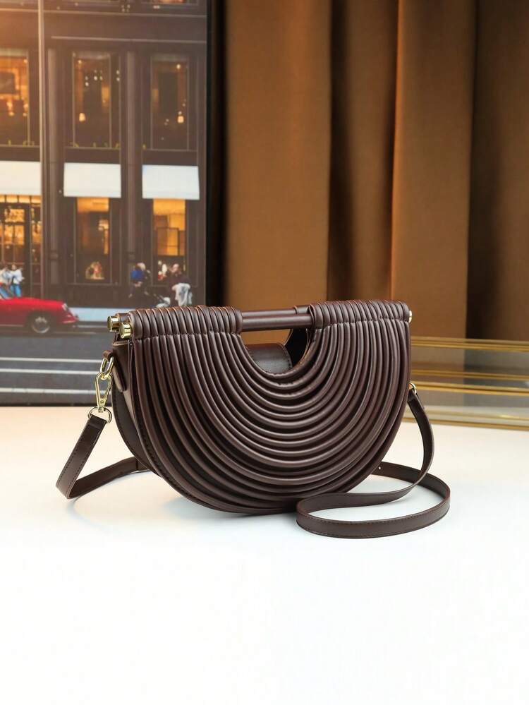 Sculpt Loop Vegan Leather Handbag (Chocolate)