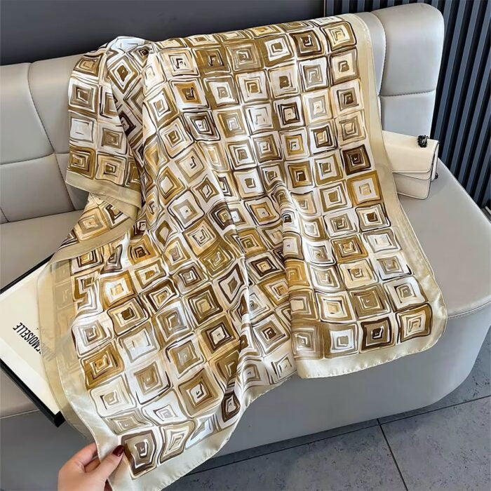 Pattern Grid Silk Stole