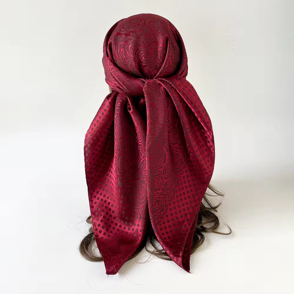 Lustro Silk Scarf (Ruby) (90x90cms)