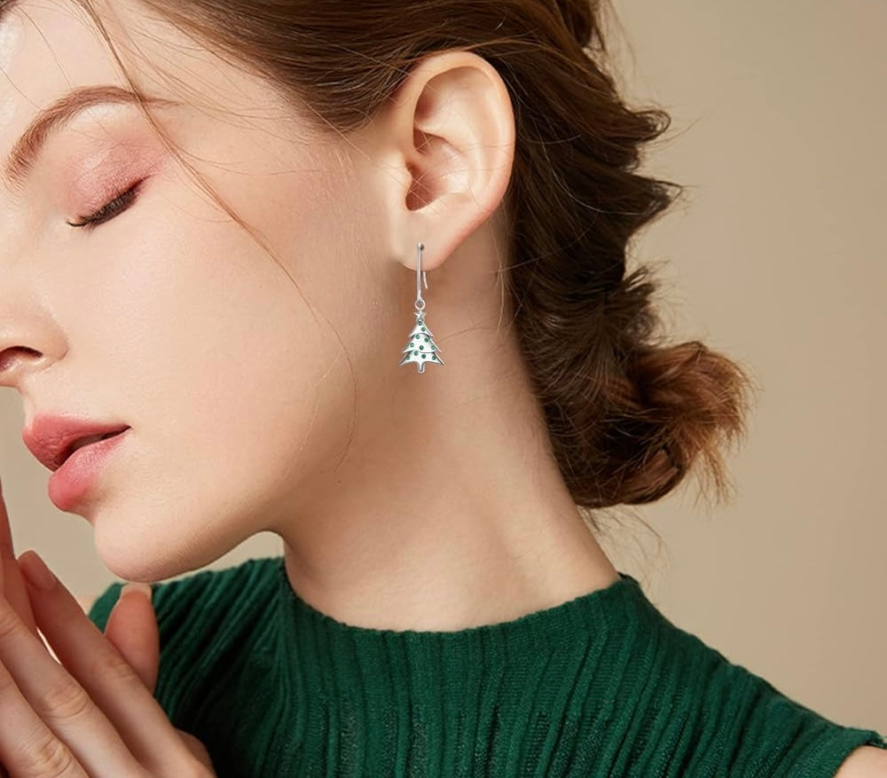 Vetra Christmas Tree Zirconia Earrings