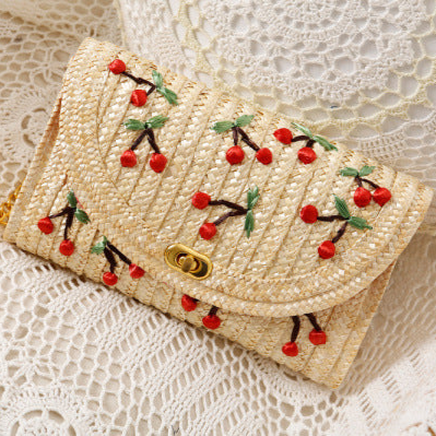 Cherry Straw Handbag