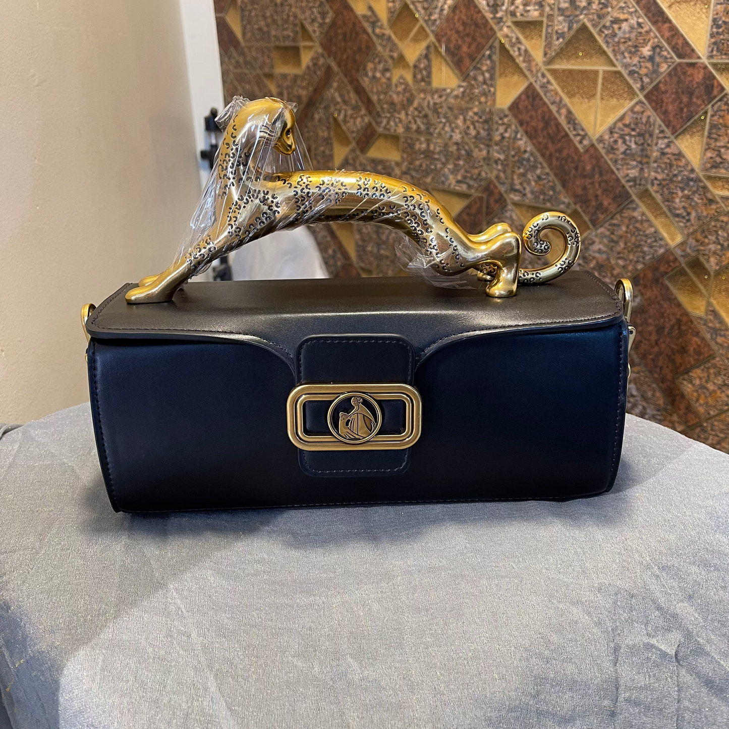 Leopard Genuine Leather Bag (Black)