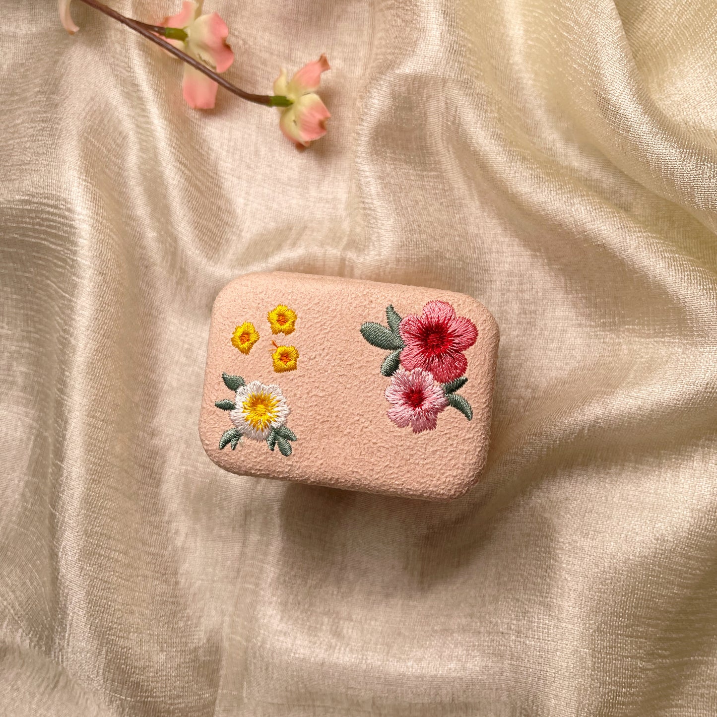 Pine Embroidered Ring Jewelry Box
