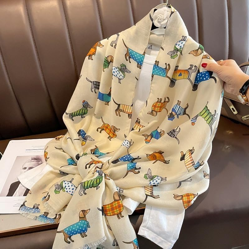 Whimsical Woof Cotton Scarf