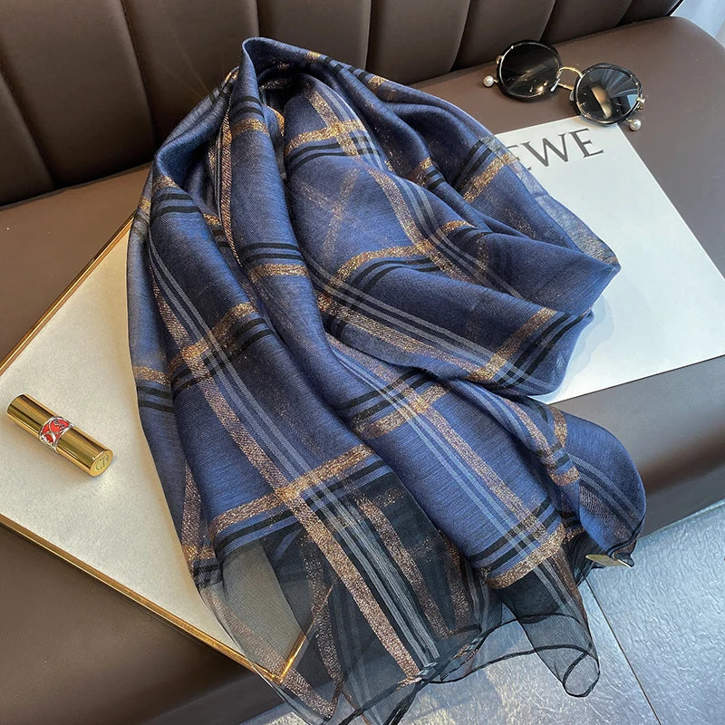 Chequered Sapphire Premium Stole