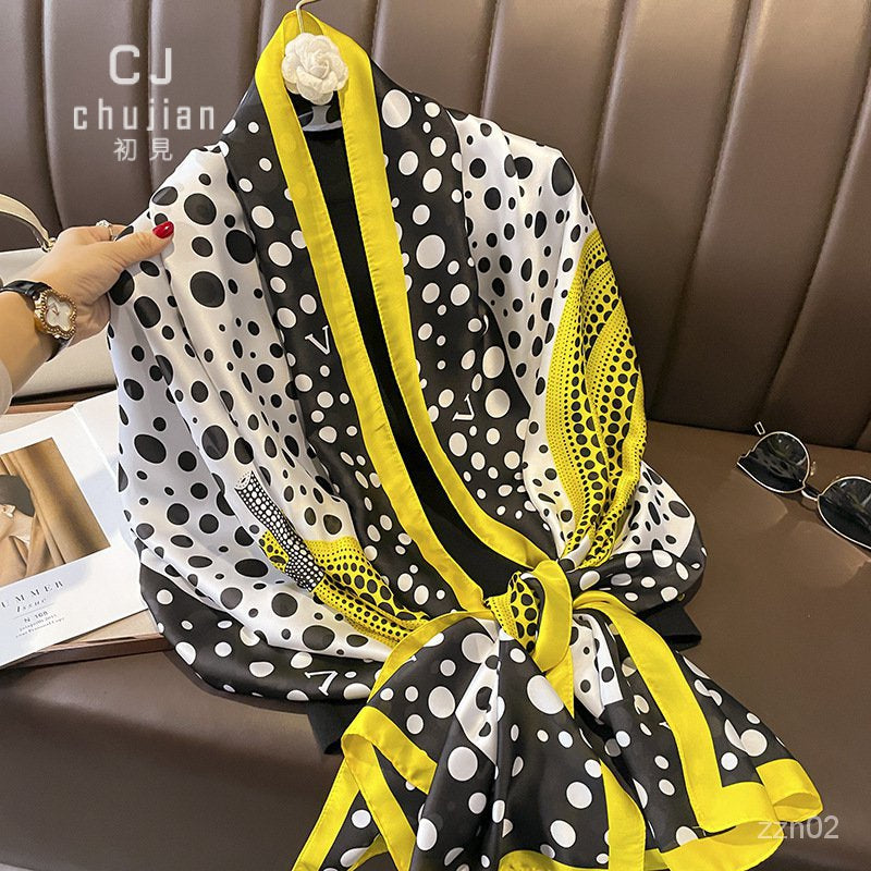 Canary Polka Silk Stole