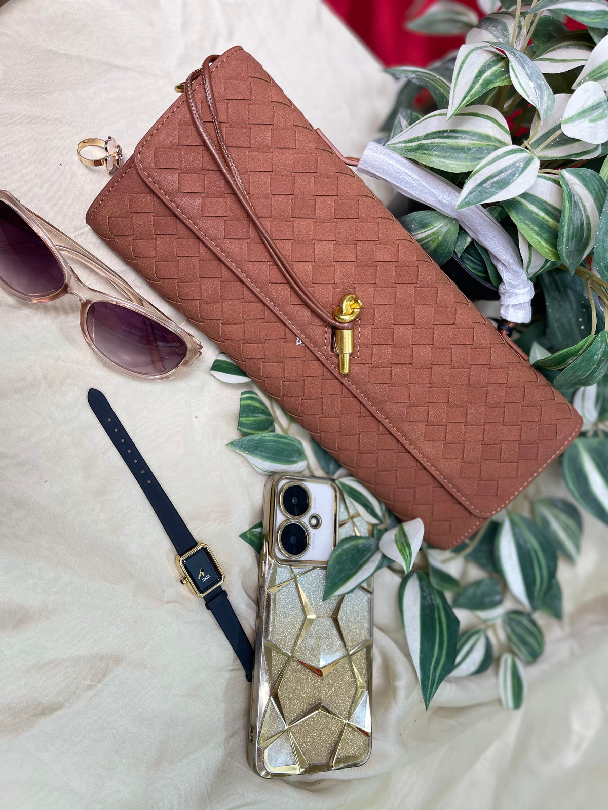 Andrea Vegan Leather Bag (Terracotta Suede)