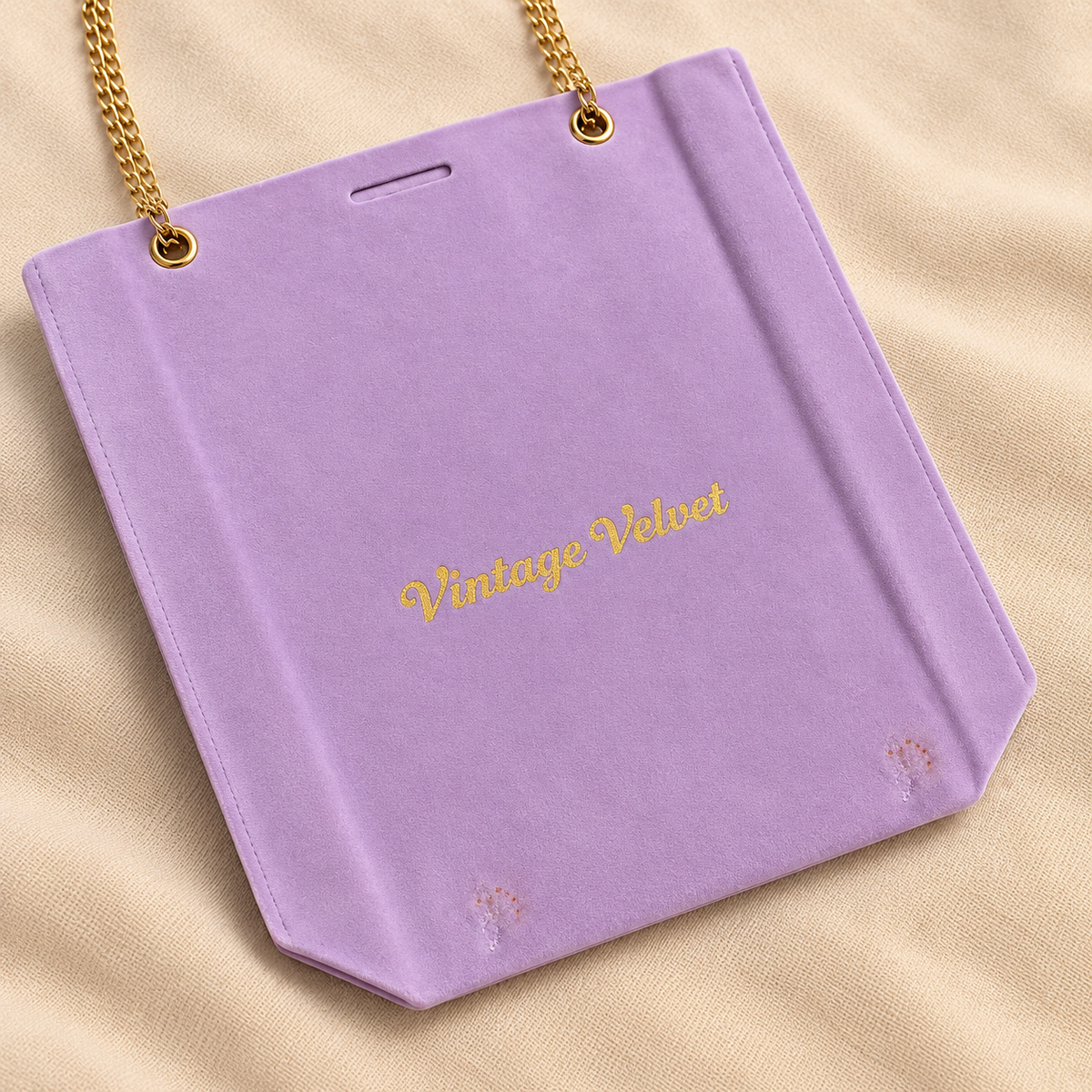 Vintage Velvet lilac suede gift bag – minor cosmetic imperfection