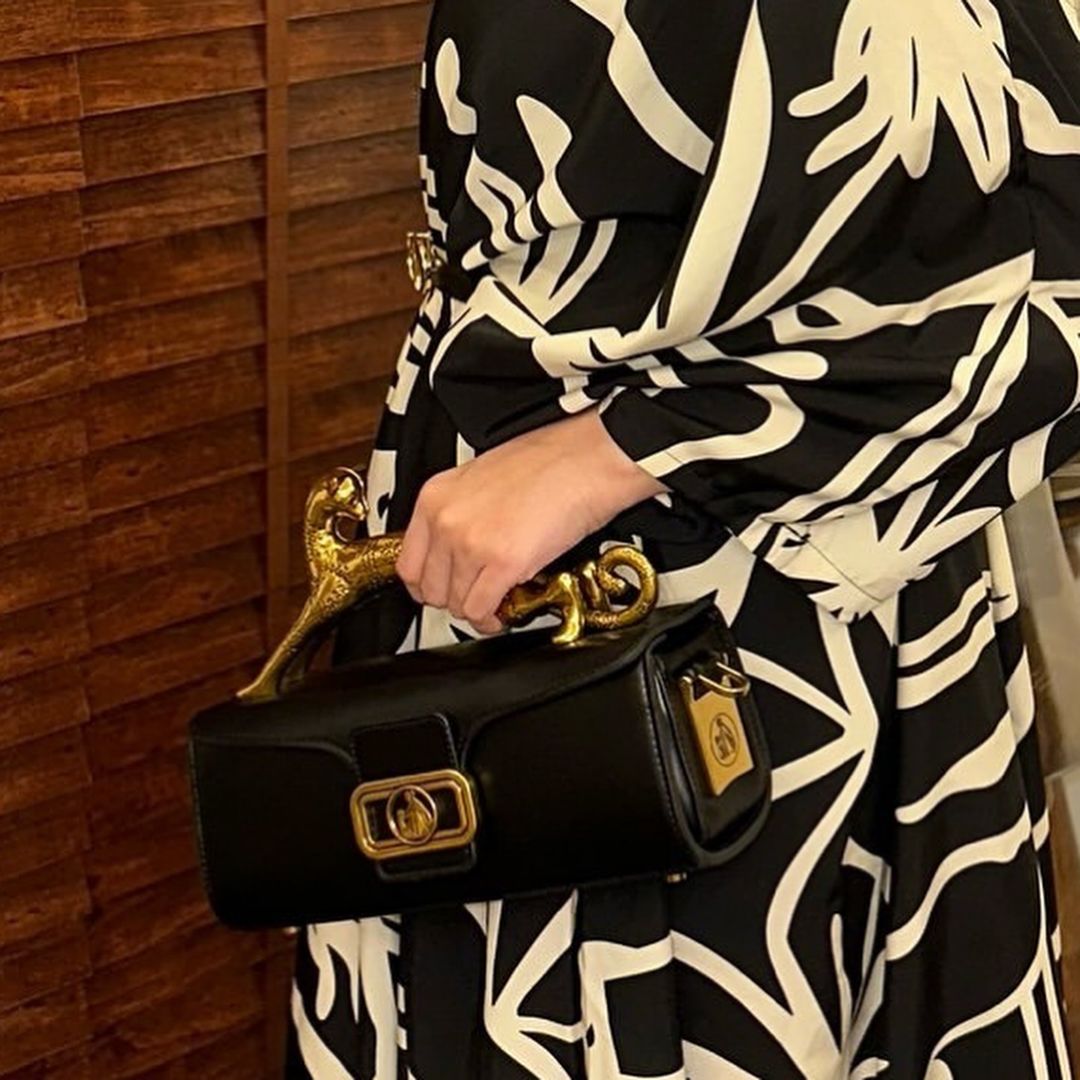 Leopard Genuine Leather Bag (Black)
