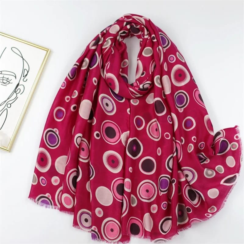 Sprinkle Cranberry Cotton Scarf