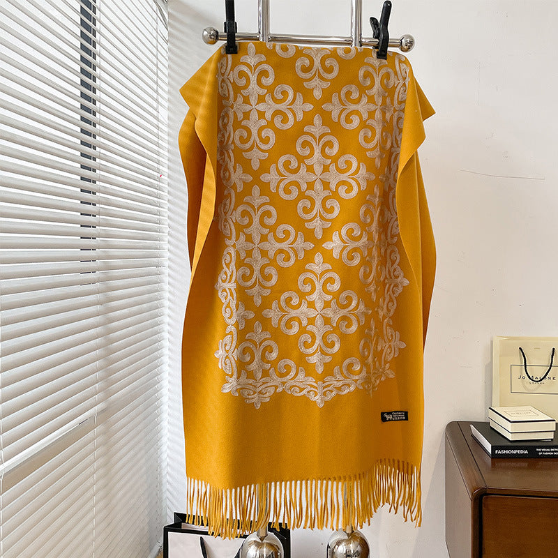 Palatine Mustard Rich Pashmina Shawl