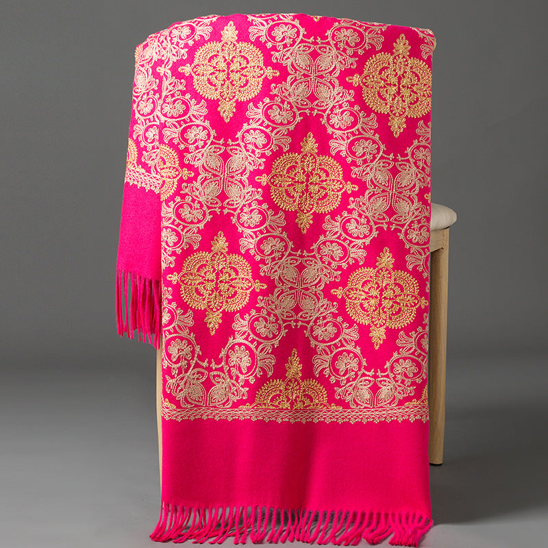 Majestine Fuchsia Rich Pashmina Shawl