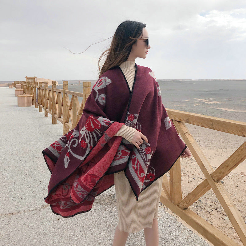Bordeaux Bloom Poncho