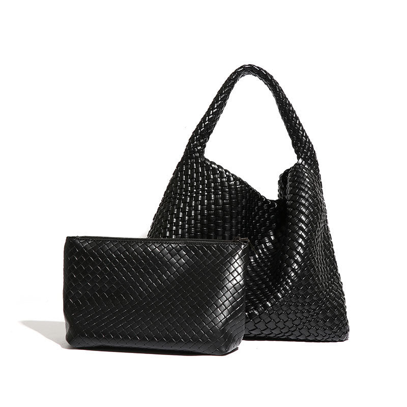 Corvyn Vegan Leather Tote Bag (Black)