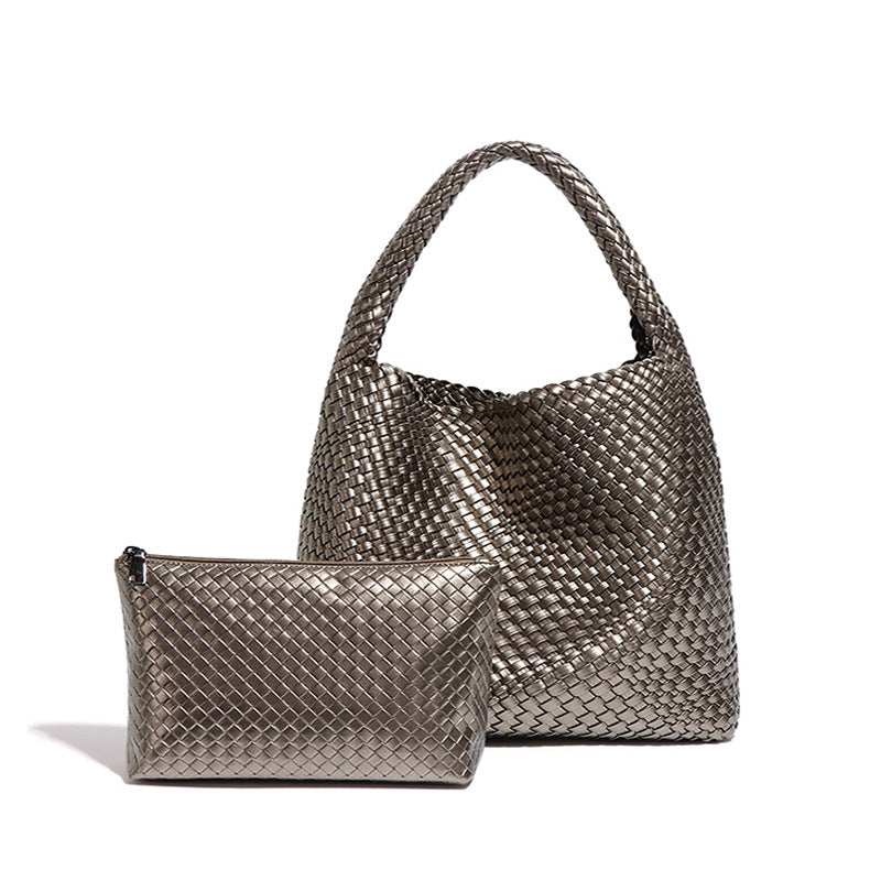 Corvyn Vegan Leather Tote Bag (Metallic)