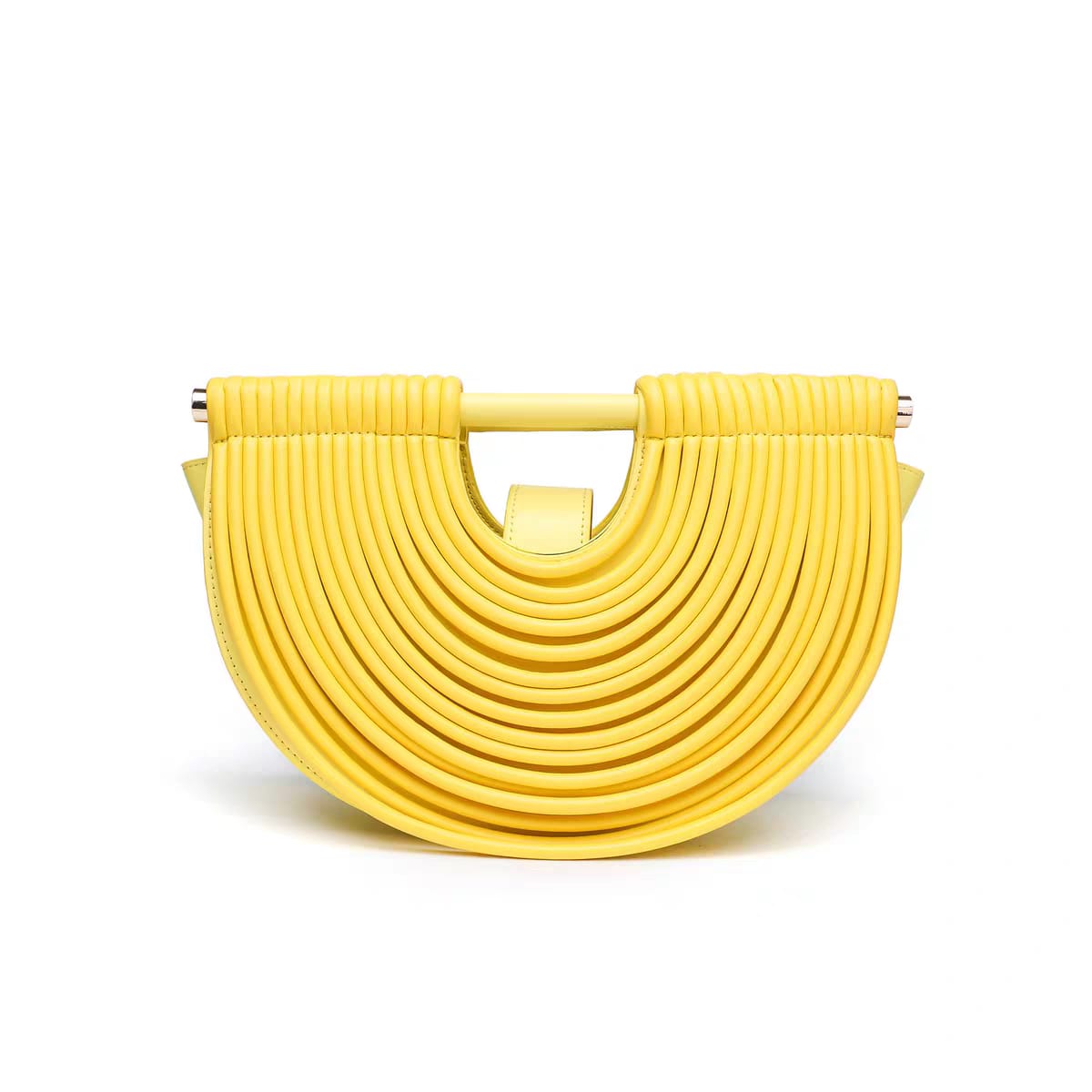 Sculpt Loop Vegan Leather Handbag (Yellow)